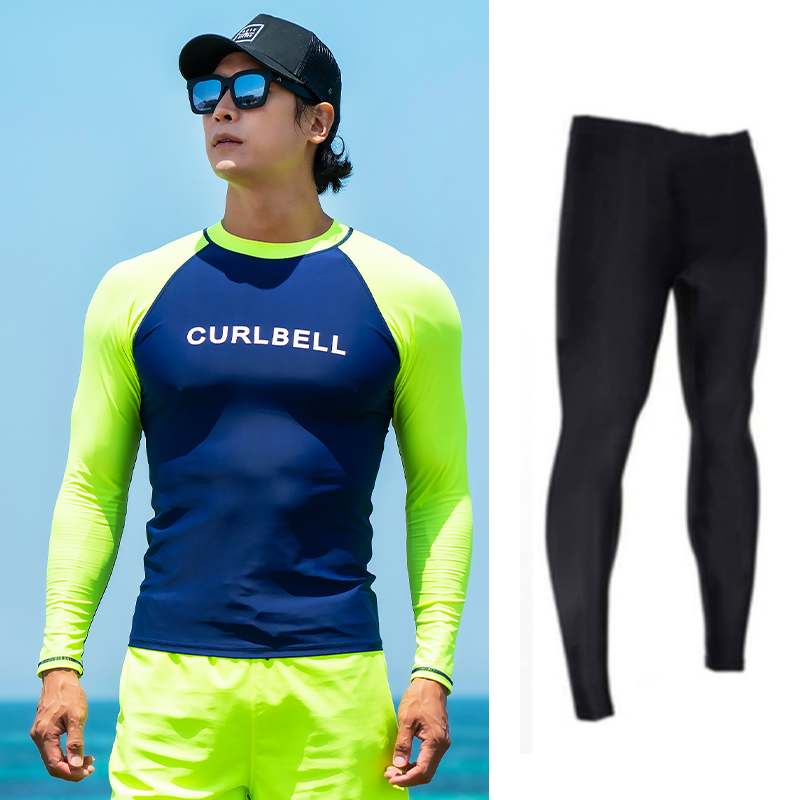 fluorescent green sleeves and black pants